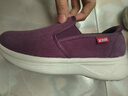 足力健老人鞋一脚蹬散步鞋艾草健康妈妈鞋休闲鞋冬季女鞋 1616Z绛紫38 实拍图