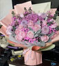 冉子花坊母亲节鲜花速递粉玫瑰百合向日葵混搭花束生日礼物同城配送 韩式粉玫瑰绣球花束 实拍图