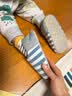 儿童包跟棉拖鞋静音男孩新款室内木地板防滑软底家居春秋棉鞋女童 蓝色条纹 24 内长17cm (适合脚长16-17cm) 实拍图