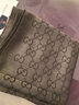 古驰（GUCCI）男女同款经典双G双面印花流苏爆款围巾浅棕色 165904 3G646 9664 实拍图
