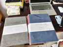 嘉然恒 商务肤感羊巴皮笔记本本子A4加厚大号软皮面记事本笔记本子文具高颜值工作日志会议记录本定制 深蓝色 实拍图