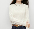 红袖别致蕾丝提花T恤2025冬季新款女装木耳边半高领轻熟气质甜美上衣 米白004 S 实拍图