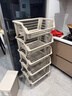 霜山斜口多层蔬菜篮收纳筐杂物整理筐储物筐厨房叠加置物架10kg 白色4层(面宽54.5进深38高96cm) 实拍图