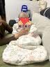 爱贝迪拉（AIBEDILA）婴儿睡袋竹棉暖姜恒温一体式婴幼儿睡衣防惊跳踢被秋冬中厚M晨曦 实拍图