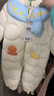 巴拉巴拉童装婴儿连体衣宝宝冬装外出羽绒服服连帽鹅绒萌男童女童 奶白10501-白鹅绒 90 cm 实拍图