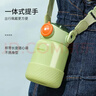 英氏（YEEHOO）保温杯316儿童吸管杯带杯套婴儿保温杯宝宝儿童保温水杯子 苹果绿 实拍图