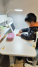 读书郎儿童学习书桌椅套装多功能可升降中小学生桌椅子写字桌家用课桌 加宽桌面+减压坐垫+手摇升降蓝 实拍图