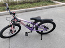 凤凰山地自行车男女变速山地车碟刹青少年儿童自行车学生单车 星际 粉紫【单速+辐条轮】 22寸【适合130-170cm】 实拍图