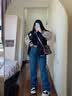 花语志女士外套秋冬小个子百搭短款外套棒球服休闲加厚女装外套夹克韩版 滑板胸章棒球服【黑色】 2XL 【建议110-120斤】 实拍图