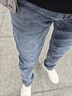 真维斯（Jeanswest）王一博代言牛仔裤男秋冬新款天丝舒适修身直筒高端潮牌休闲裤子男 蓝灰+深蓝【天丝厚款组合】 33 码(2尺6) 【建议140-150斤】 实拍图