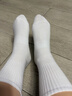 棉十三袜子男中筒秋冬季男袜新疆棉10A抗菌防臭纯色白色潮长袜运动风7双 实拍图