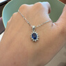 廷亮0.6克拉斯里兰卡天然蓝宝石吊坠女18k金镶嵌钻石七夕 配18K金项链 实拍图
