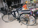 永久自行车成人通勤车女式学生男女士城市单车实心胎复古轻便变速载人 高配-黑色【双层铝轮+密封中轴】 26寸（适合身高155-175） 实拍图
