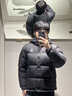 骆驼火山羽绒服2.0男高绒量保暖外套女可拆卸帽户外防风面包羽绒服 暗夜黑/暗夜黑 男女同款,7130C L 实拍图