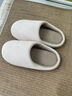 DMPD日式四季静音拖鞋女软底家用待客办公室棉拖家居室内地板男士冬季 米白 25 cm M码（适合38-39） 实拍图