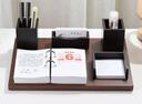 汇星文具2026年木质高档台历架桌面商务定制 老板办公桌摆件记事本笔筒名片盒 简约中国风礼品日历LOGO广告 HX-9056台历架（送2026台历）台历随机发货 实拍图
