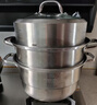 炊大皇304不锈钢三层蒸锅家用复合底汤锅蒸馒头包子可视可立高拱盖26cm 实拍图