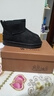 骆驼（CAMEL）雪地靴女冬季新款加绒保暖加厚棉鞋休闲懒人毛毛鞋 L23W275157黑色 36 实拍图