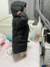 保姆鹅  【风墙】儿童羽绒服宝宝中长款护脸加厚外套保暖童装[NG2664] 炭黑 100 实拍图