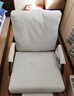 L&S懒人沙发摇摇椅休闲折叠椅家用阳台摇摇椅单人午休逍遥椅XKY107 米白色+脚踏【灯芯绒+咖色腿】 加大加宽 靠背三档可调 可拆洗 实拍图