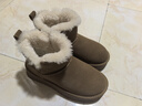 百丽慵懒百搭厚底雪地靴女靴子25冬新增高加绒短靴JD016DD5 可可栗 36 实拍图