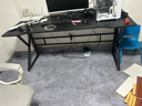 皆客电脑桌台式电竞桌子双人游戏桌椅家用办公桌书桌工作台学习写字桌 双人推荐-【黑碳纤维+黑架】-160*70 实拍图