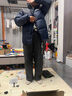 雪中飞【反季清仓】新款百搭时尚休闲斜插式口袋男女同款短款立领羽绒服 藏青色|5019 M 170/88A 实拍图