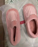 京东京造家居包脚棉拖鞋轻简毛绒保暖包跟棉拖鞋女款 花簇粉38-39 JZ-3222 实拍图