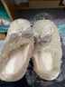 活动款--蝴蝶结拖鞋女士秋冬季冬季居家防滑室内保暖加绒厚底家用 卡其色 38-39 【建议拍大一码】 实拍图