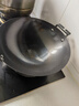 古臻匠炒菜不易粘无涂层精铁锅锤纹家用燃气灶电磁炉平底圆底炒锅已开锅 有耳款圆底 (3-5人）+锅盖 34cm 实拍图