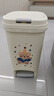 厨房大容量垃圾桶脚踏式高颜值卡通印花厕所卧室新款按压式纸篓桶 【波点熊15L】按键+脚踏双开式 实拍图