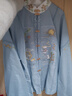 重回汉唐溶溶月竖领对襟袄马面裙套装原创明制汉服女款秋冬款 浅蓝色竖领对襟袄/预售 付款45天 L 实拍图