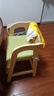 儿童餐椅实木成长椅大宝宝餐桌椅学习椅可升降高脚座椅吃饭椅子 清漆色-果绿色坐垫 实拍图