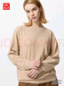 优衣库女装柔软针织摇粒绒圆领套头衫/长袖抓绒卫衣T恤新款479609 479609/01乳白色 S 实拍图