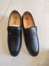 蜻蜓牌男士皮鞋正装鞋套脚透气商务休闲皮鞋男特大码中老年人爸爸鞋子男 黑色 42 实拍图