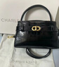 CHARLES&KEITH鳄鱼纹凯莉包手提斜挎婚包包女包生日礼物新年礼物CK2-50270880-1 Black黑色 S 实拍图