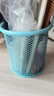 西玛（SIMAA）圆形笔筒网纹防锈办公金属 创意简约桌面收纳 莫兰迪蓝色7118 实拍图