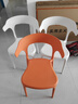 塑料靠背椅子加厚家用小户型餐厅桌可叠放牛角椅轻奢高级扶手餐椅 橘色单把装【加固牛角椅】 实拍图