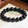 石玥珠宝精品乌金天然黑曜石手串本命年转运珠佛珠水晶手链男女士款礼物 实拍图