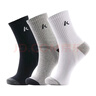 川崎KAWASAKI专业羽毛球袜跑步运动袜透气包裹减震男款薄中袜3双装KW-R141D 黑/白/灰 实拍图