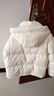 雪中飞抽绳连帽羽绒服女装冬季通勤居家百搭款鸭绒保暖松紧羽绒外套衣服 米白 S (155) 实拍图