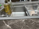 悍高（HIGOLD）厨房水槽日式大单槽304不锈钢洗菜盆洗碗槽台上下盆火山纹双阶梯 【雅银0涂层双阶梯】70*43+旋转四挡抽拉龙头 实拍图