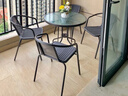 紫叶（ziye）户外阳台桌椅 休闲庭院座椅室外花园餐桌椅 简约现代 铁艺家具 4【椅】+1【D80圆桌】 实拍图