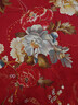 富安娜结婚四件套 纯棉60s贡缎长绒棉 中式床品套件  230*229cm 花缘红 实拍图