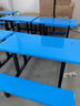 信京食堂餐桌椅子全套学校工地医院连体加厚不锈钢餐桌椅长凳款 实拍图