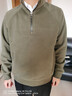 JEEP SPIRIT吉普半拉链卫衣男春季韩版立领针织衫男潮流上衣 橄榄绿 XL 实拍图
