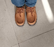 骆驼（CAMEL）磨砂牛皮男士工装大头休闲皮鞋 G13A307163 驼色 38  实拍图