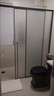 不锈钢淋浴房隔断定制一字型简易干湿分离卫生间移门整体浴室玻璃 【升级版】304不锈钢雅黑-包安装 8mm钢化-送货上门包安装 实拍图