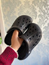 CROCS卡骆驰洞洞鞋贝雅男鞋女鞋轻便耐磨一脚蹬拖鞋休闲鞋|10126 黑色-001 37 /38(230mm) 实拍图