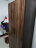 易宝林衣柜现代简约翻开门大衣柜胡桃色板式衣柜卧室家用出租房挂衣柜子 80CM胡桃色丨两门+送货上门 实拍图